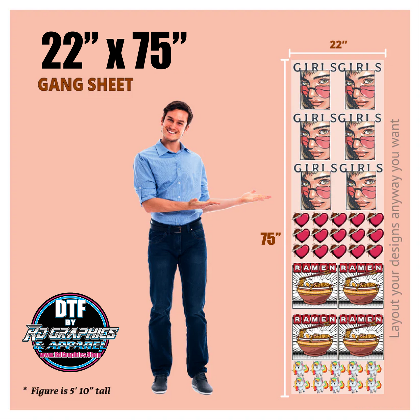 DTF Transfers - "HOT PEEL" Upload Your Gang PRINT AS IS