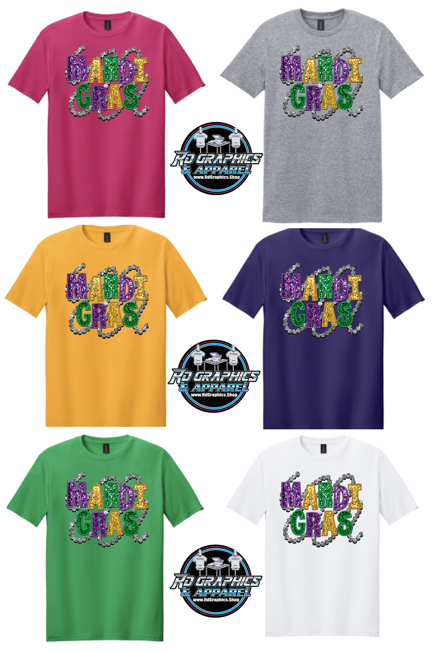Mardi Gras Mardi Gras Faux Glitter Unisex T-Shirt