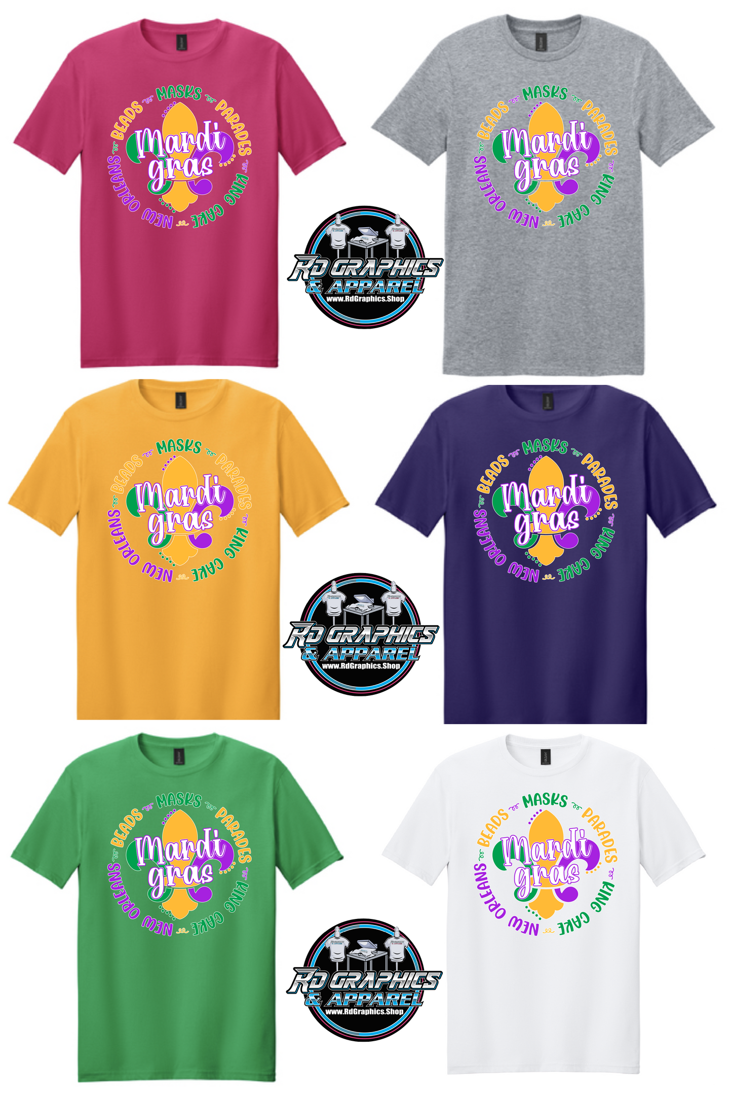 Mardi Gras Circle Unisex T-Shirt