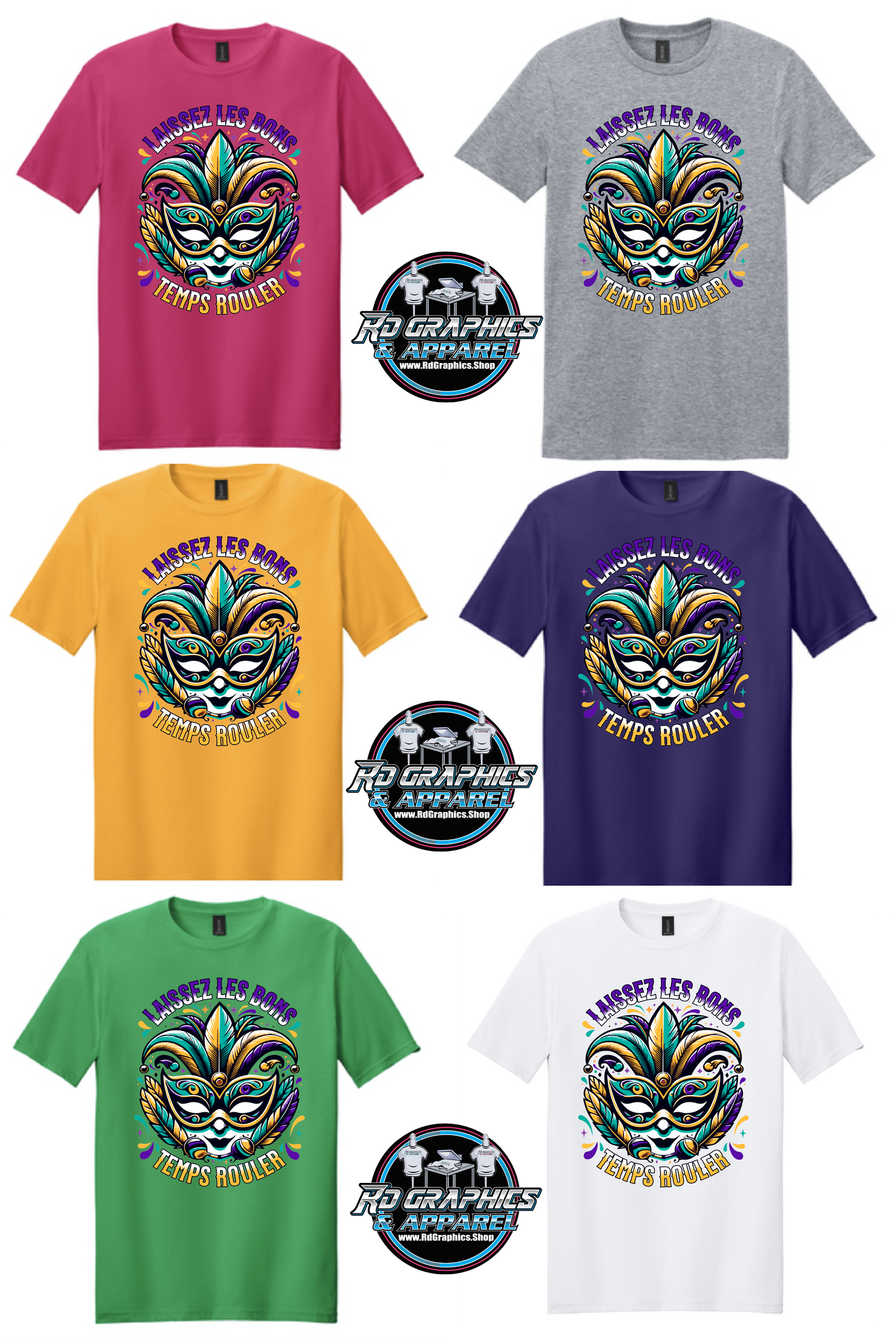 Mardi Gras Laissez Les Bon Temps Rouler Feather Mask Unisex T-Shirt