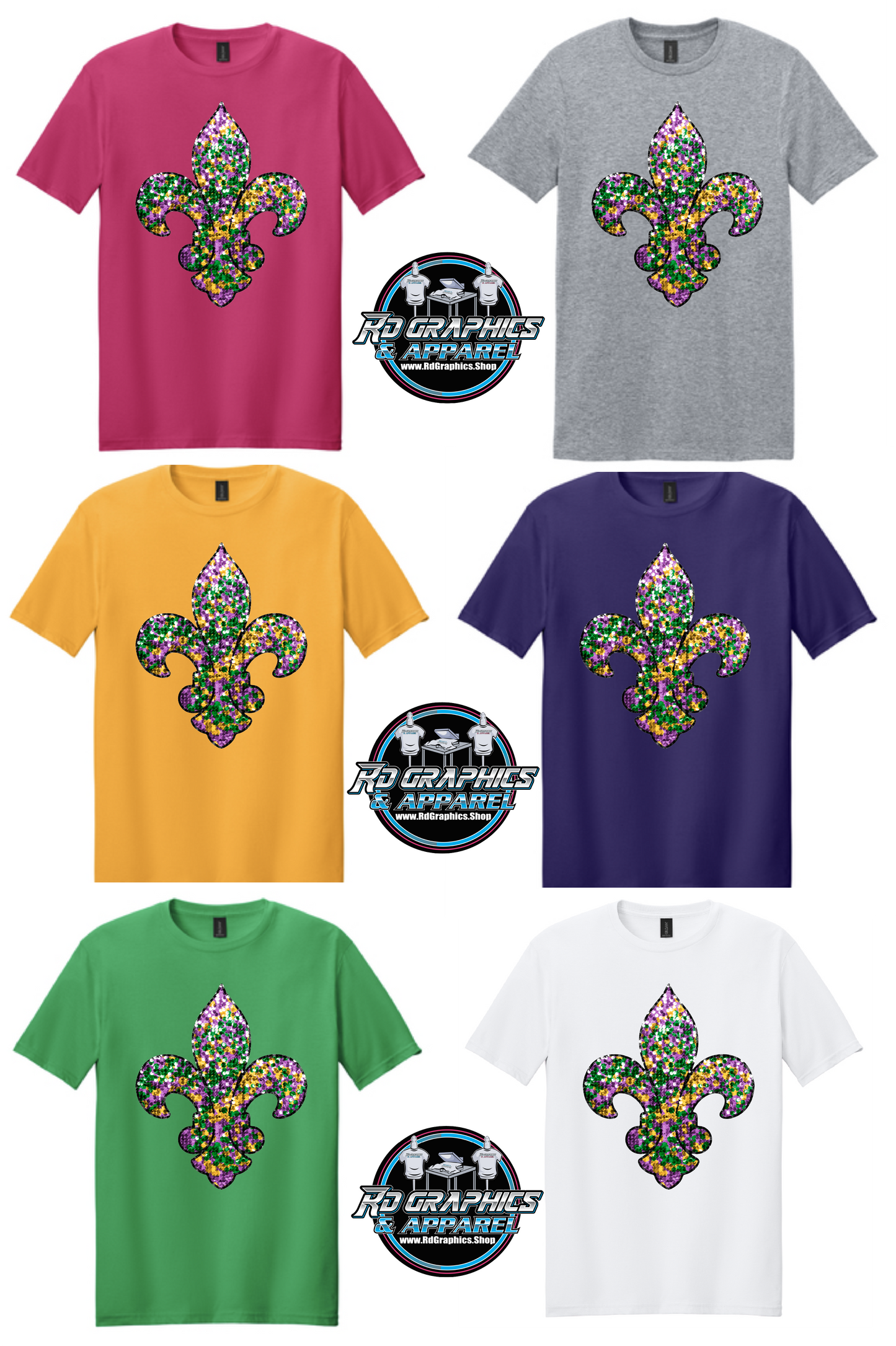 Mardi Gras Fleur De Lis Faux Glitter Unisex T-Shirt