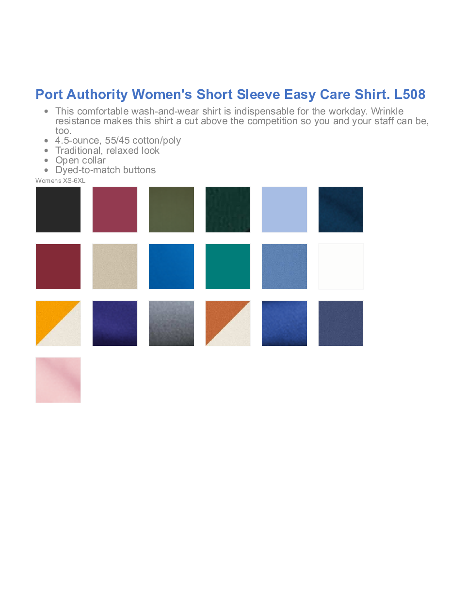 Button-down collar Short Sleeve Easy Care Shirt Ladies (RDGL508)