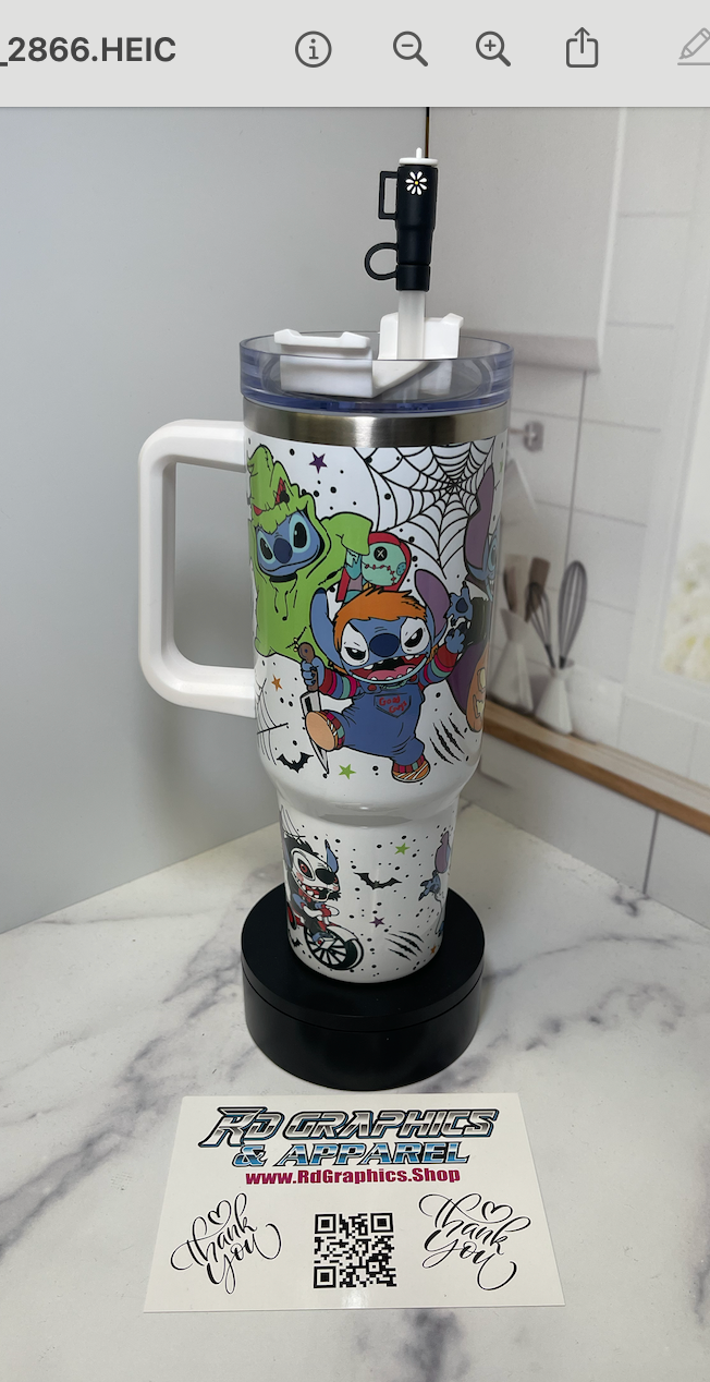 Stitch Horror Movies Tumbler 40oz