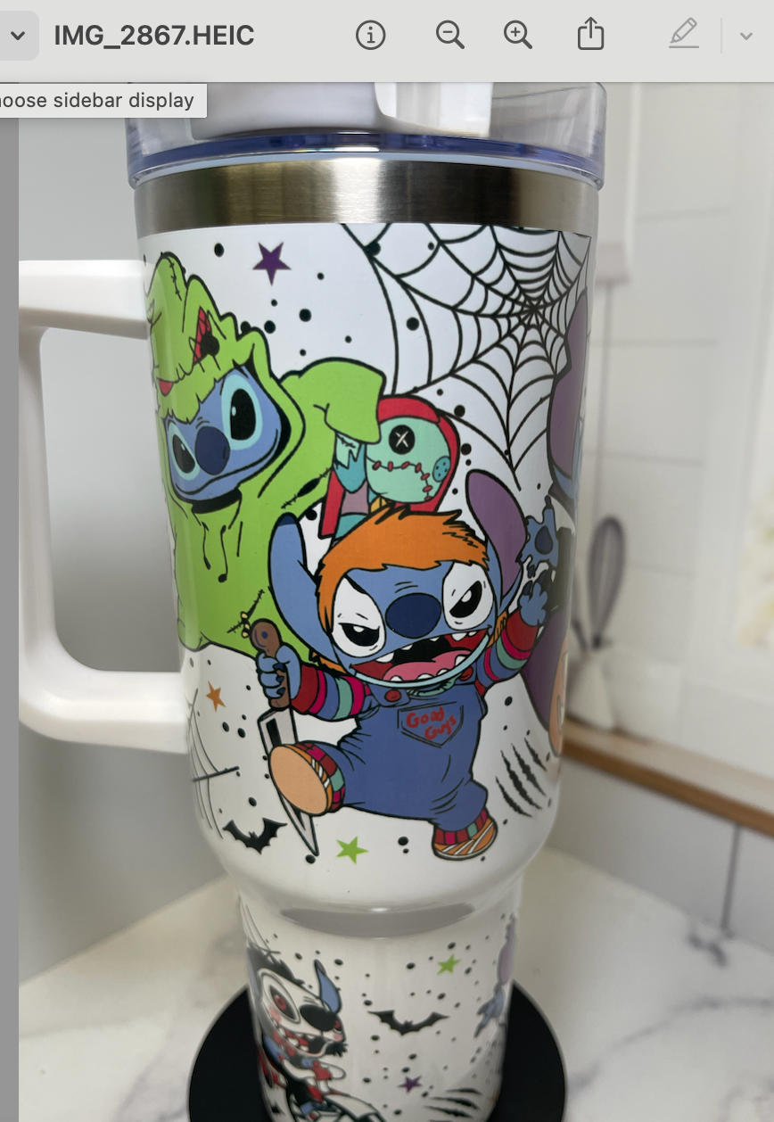 Stitch Horror Movies Tumbler 40oz