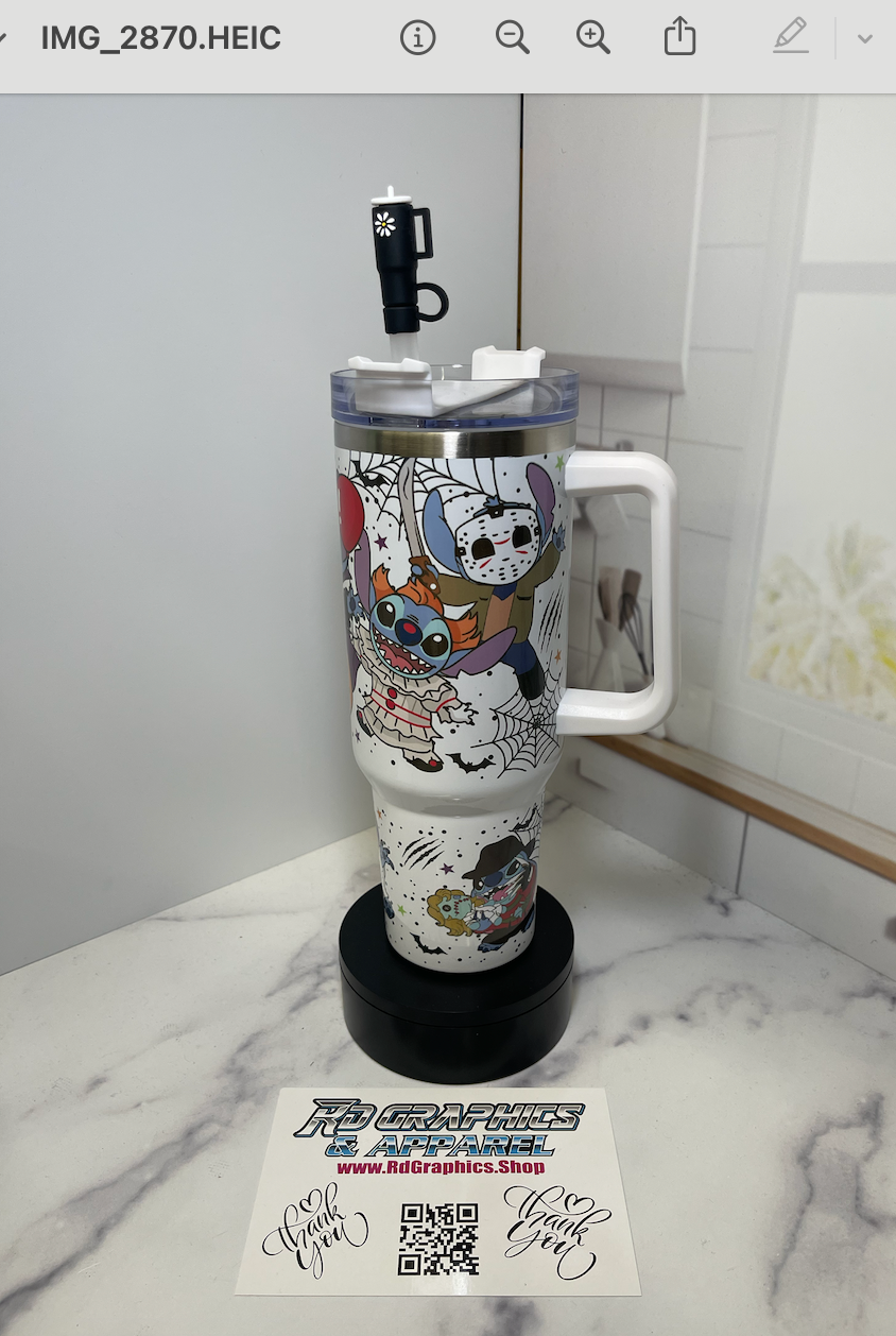 Stitch Horror Movies Tumbler 40oz