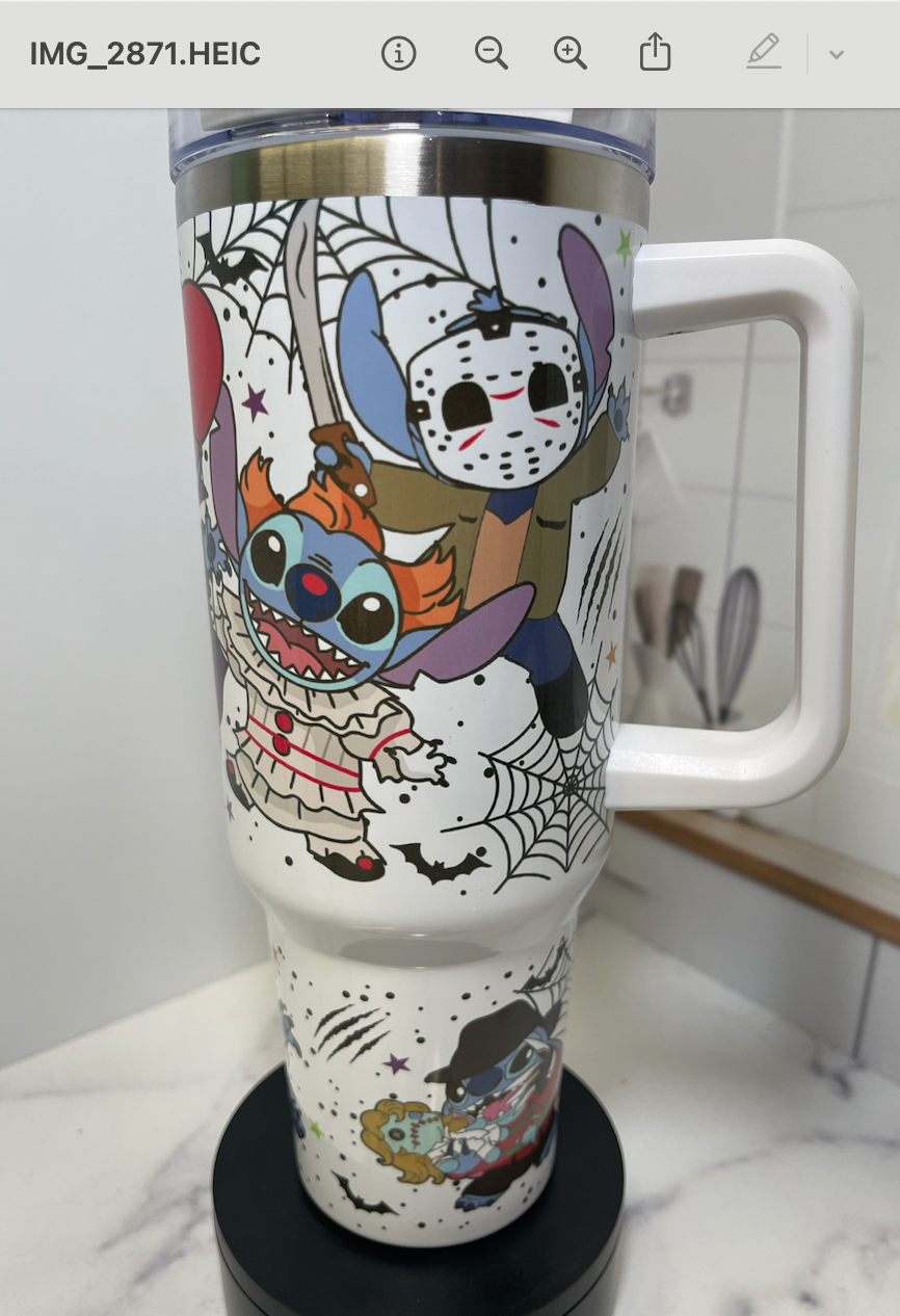 Stitch Horror Movies Tumbler 40oz