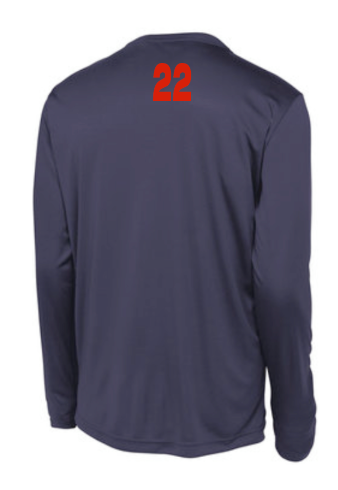 PJP Baseball Mandatory Item Navy Player Practice (Dry Fit) Long Sleeve T-Shirt