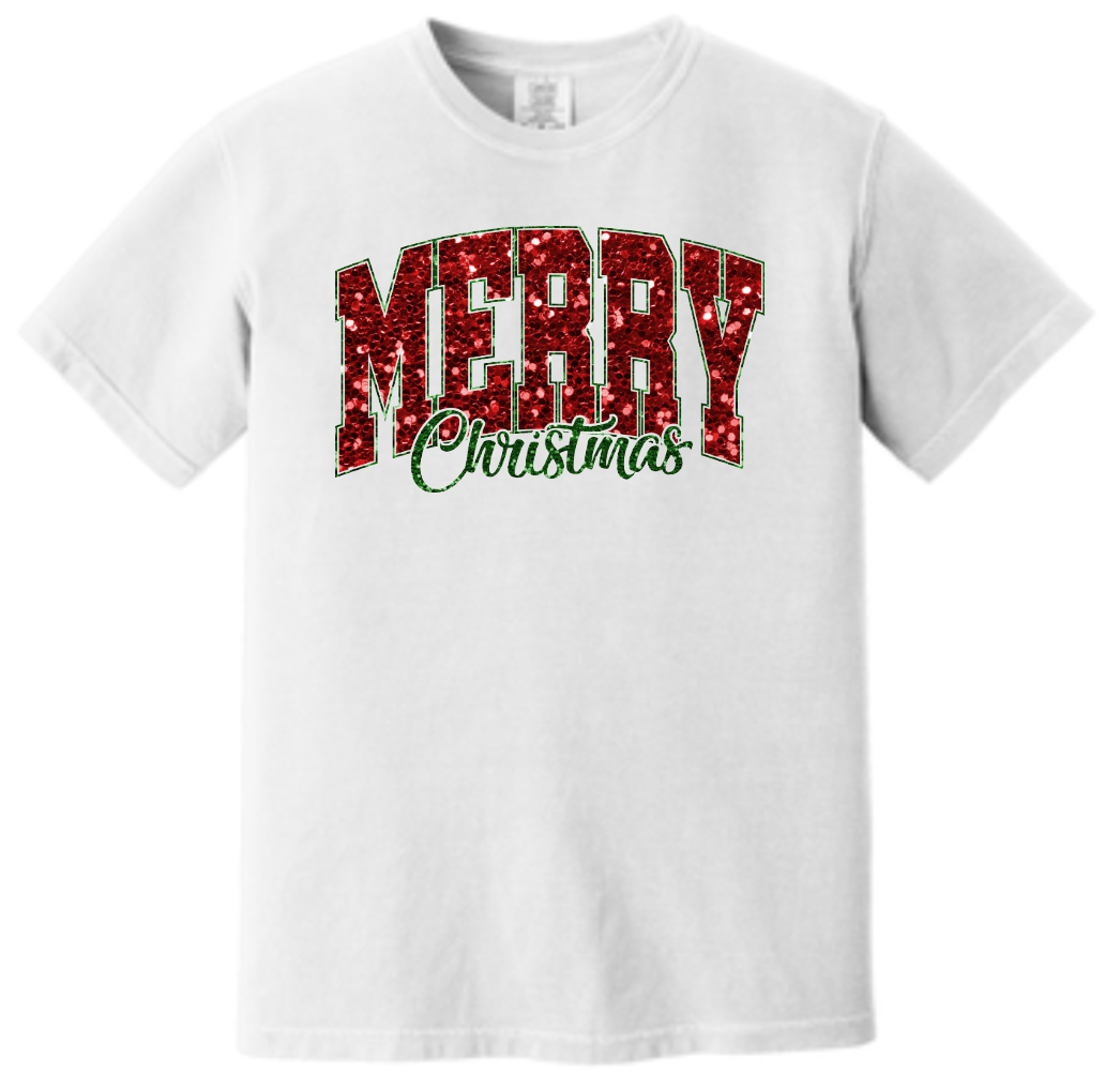 Christmas Faux Sequins Merry Christmas