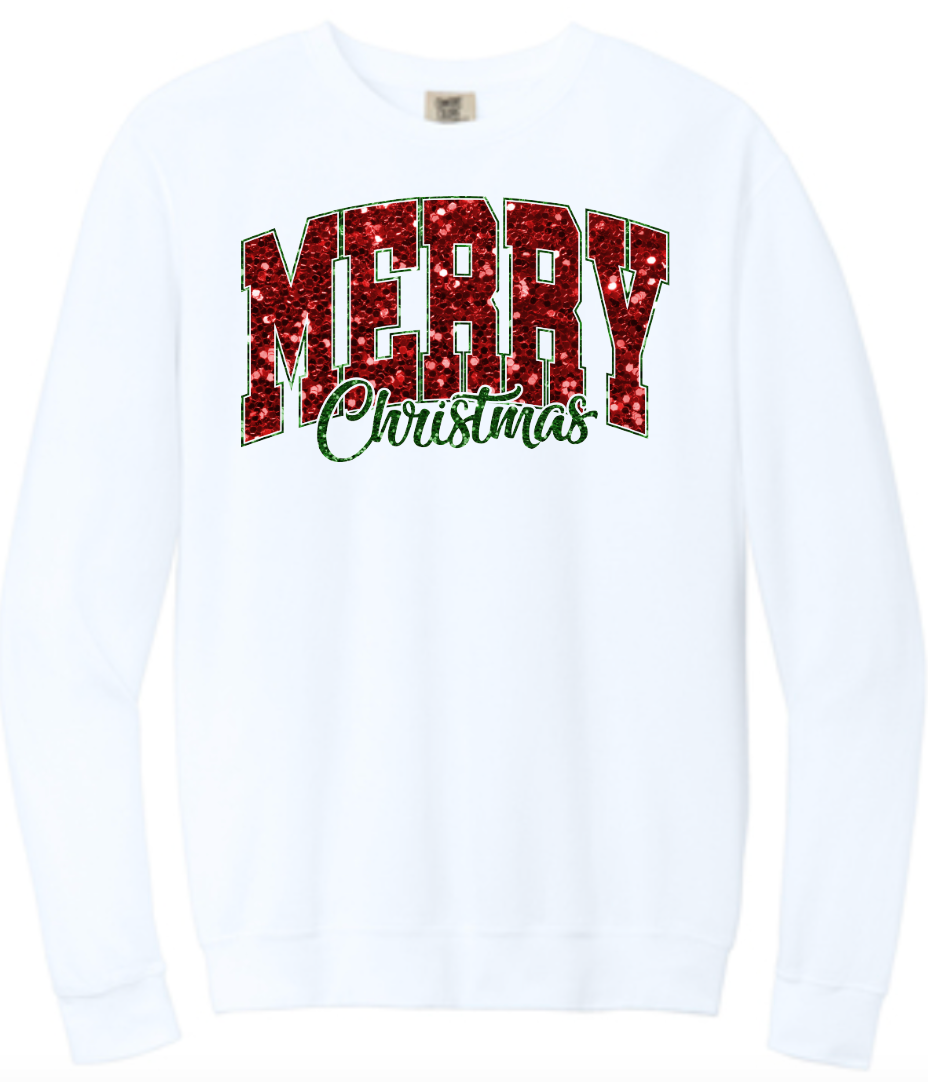 Christmas Faux Sequins Merry Christmas