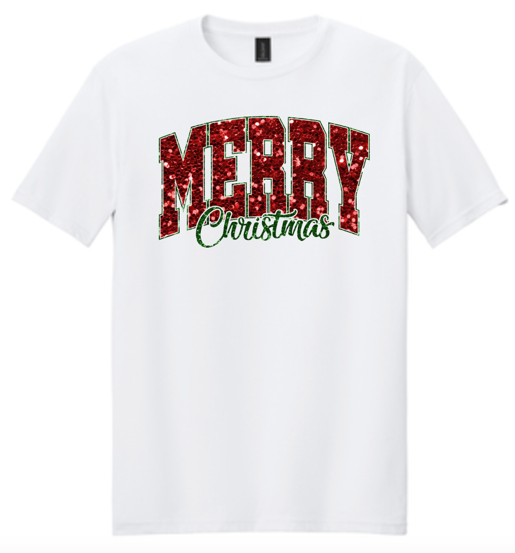 Christmas Faux Sequins Merry Christmas