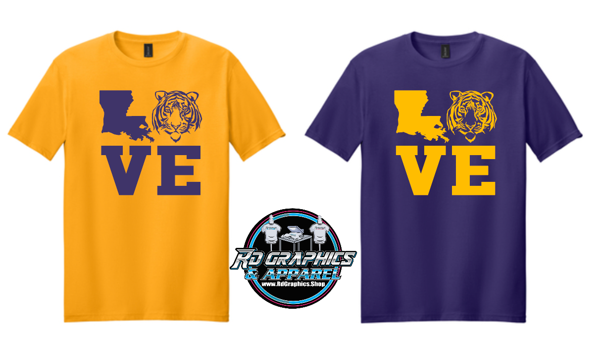 Louisiana LOVE Tiger Unisex T-Shirt