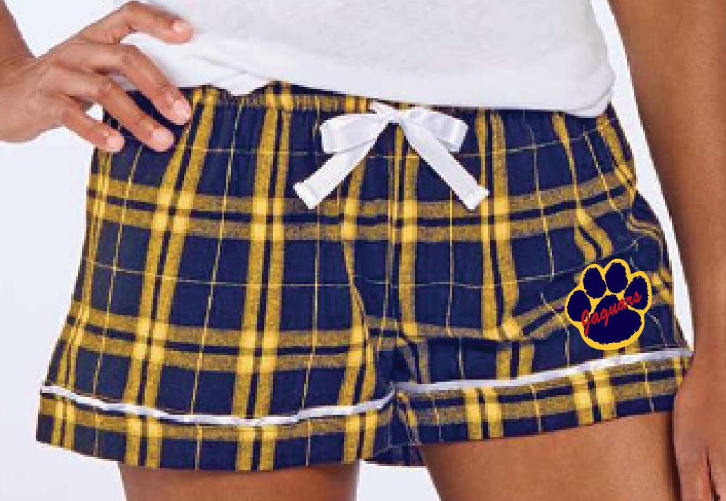 PJP CHEER *Mandatory* Navy/Gold Women's Flannel Shorts (RDGBW6501PJP)