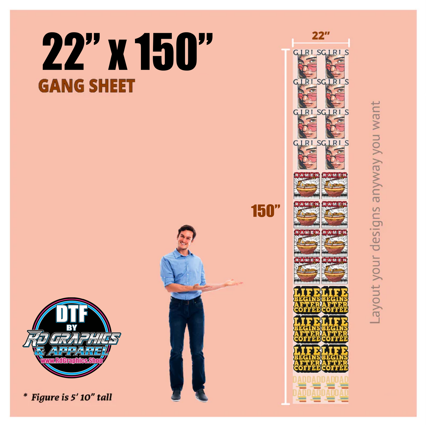 DTF Transfers - "HOT PEEL" Upload Your Gang PRINT AS IS