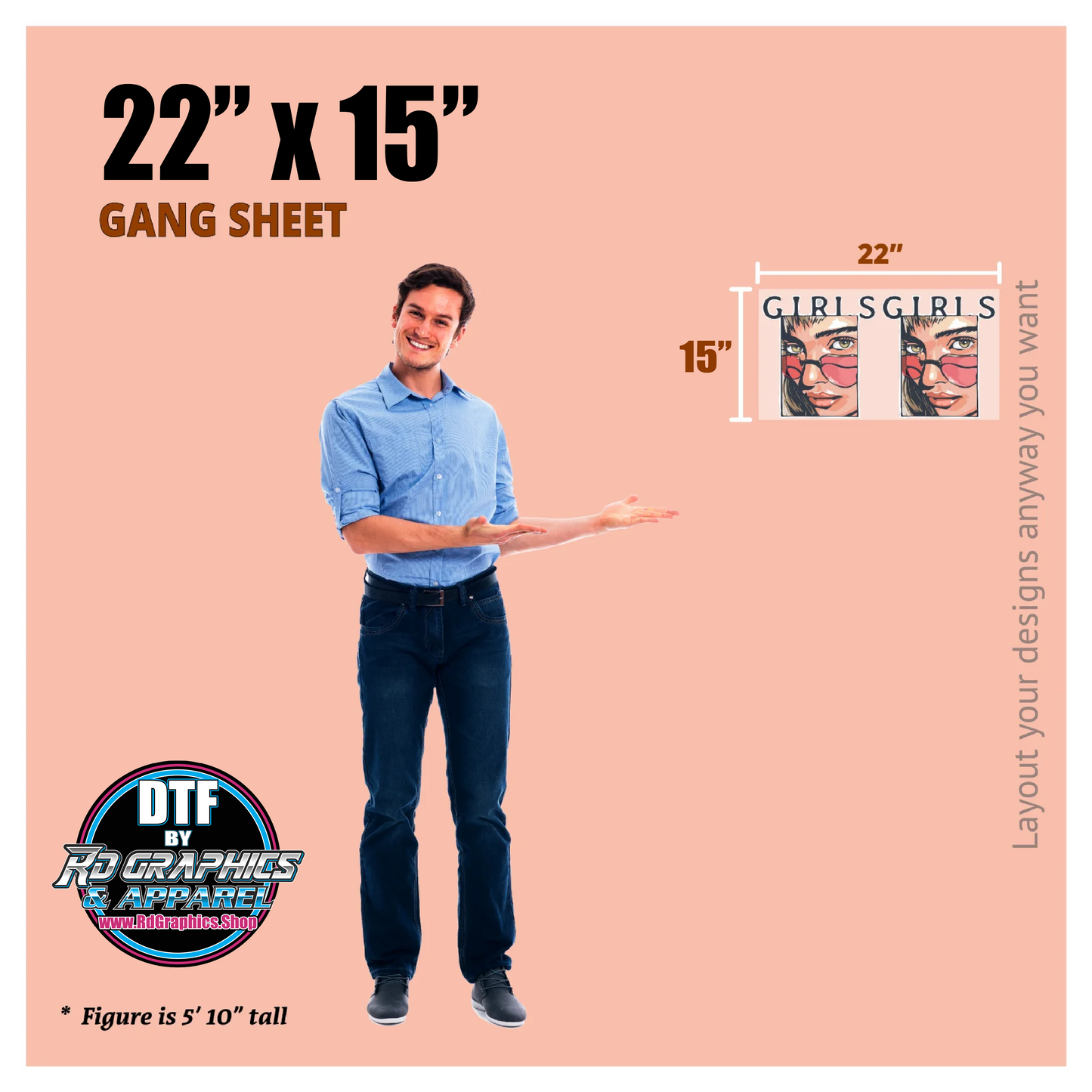 DTF Transfers - "HOT PEEL" Upload Your Gang PRINT AS IS