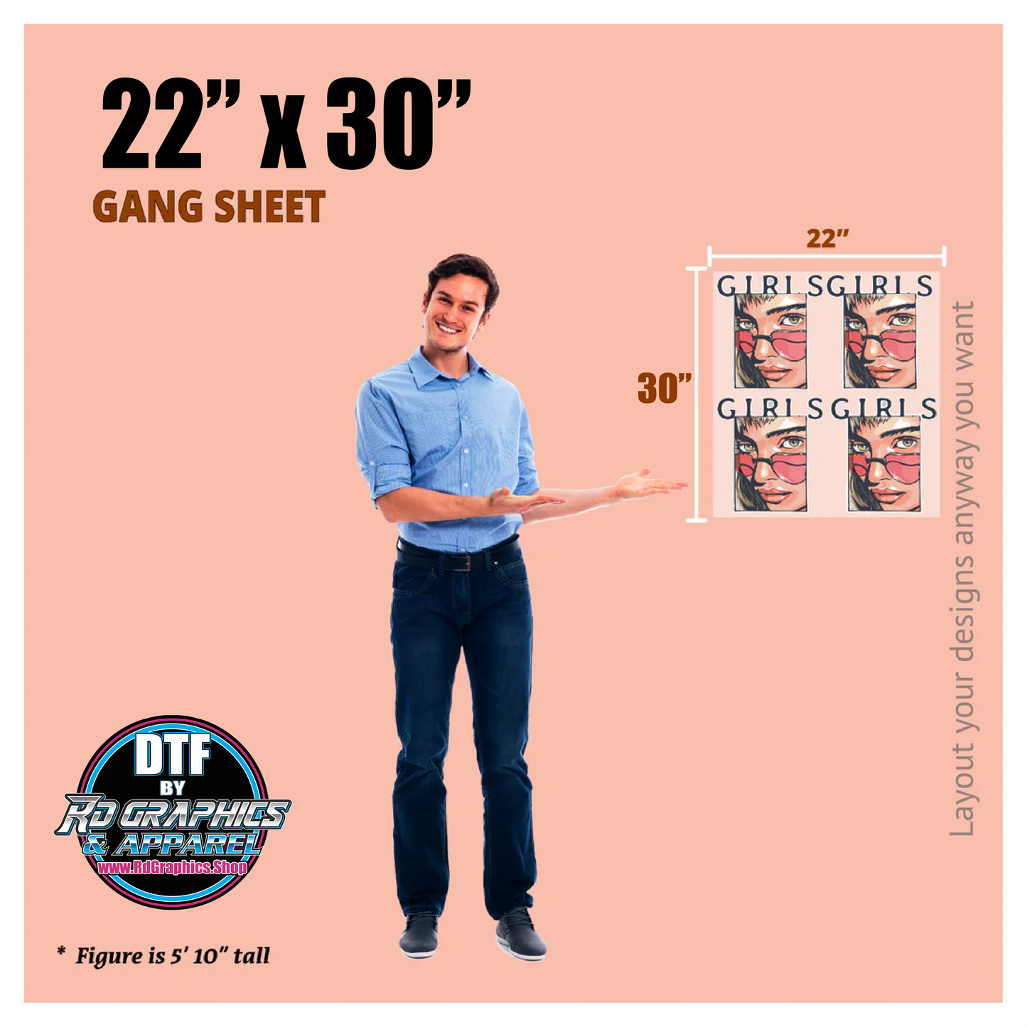 DTF Transfers - "HOT PEEL" Upload Your Gang PRINT AS IS