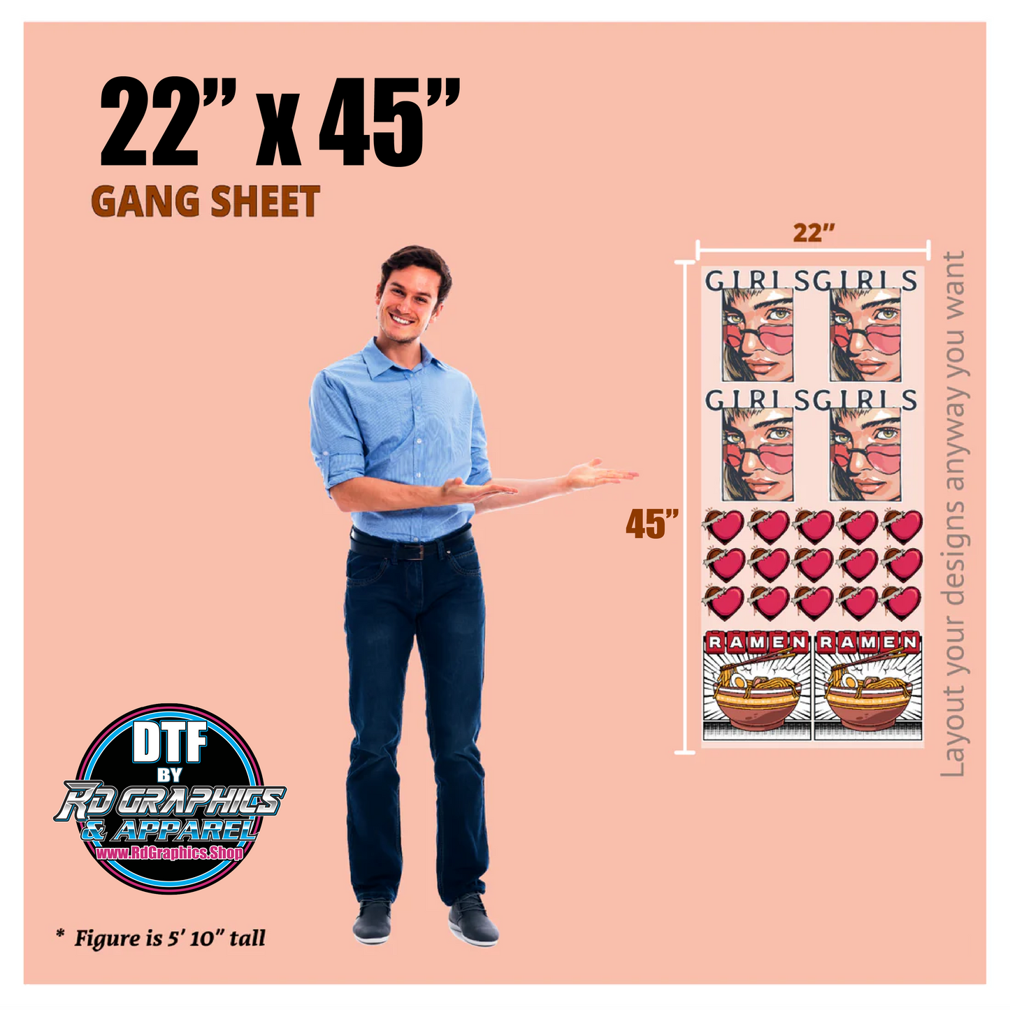 DTF Transfers - "HOT PEEL" Upload Your Gang PRINT AS IS
