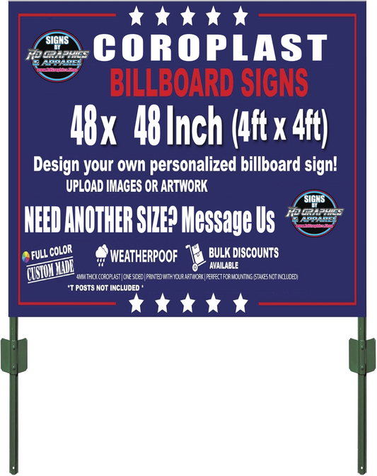 Coroplast Signs 4x4 Feet