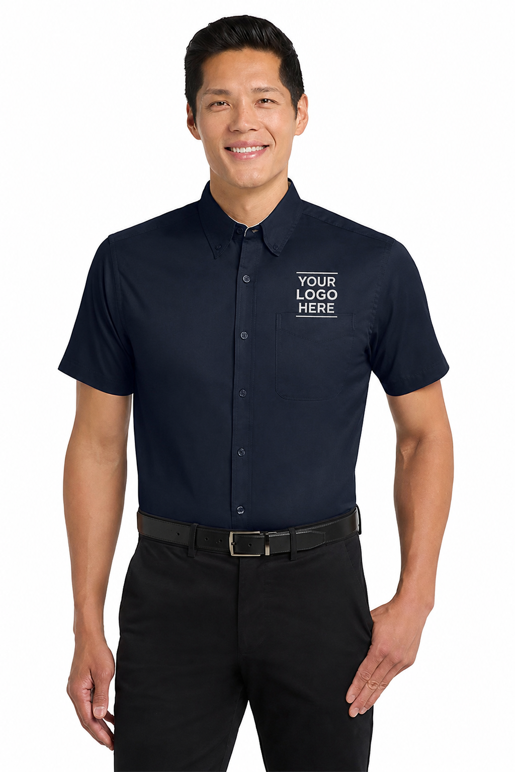 Button-down collar Short Sleeve Easy Care Shirt Unisex (RDGS508)