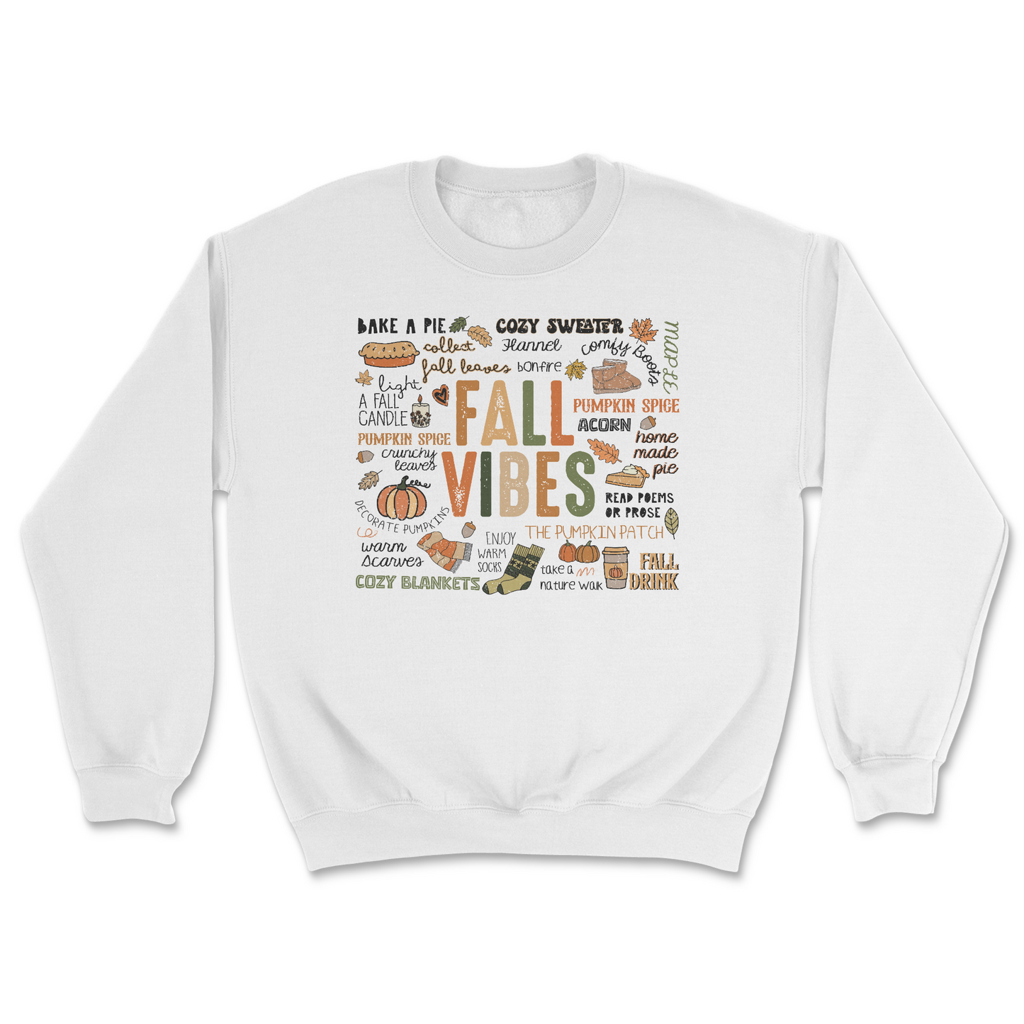 Fall Vibe Words Shirt or Sweat Shirt