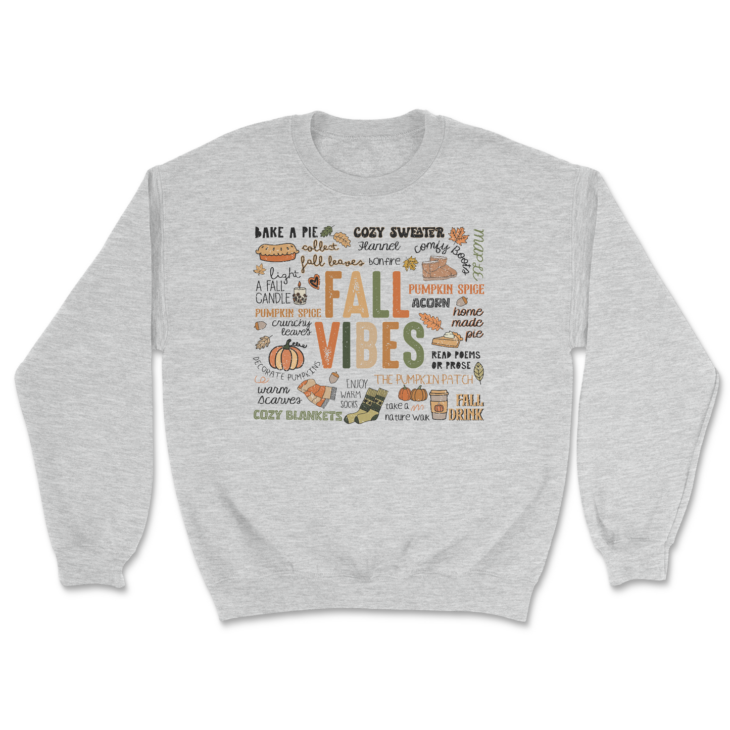 Fall Vibe Words Shirt or Sweat Shirt