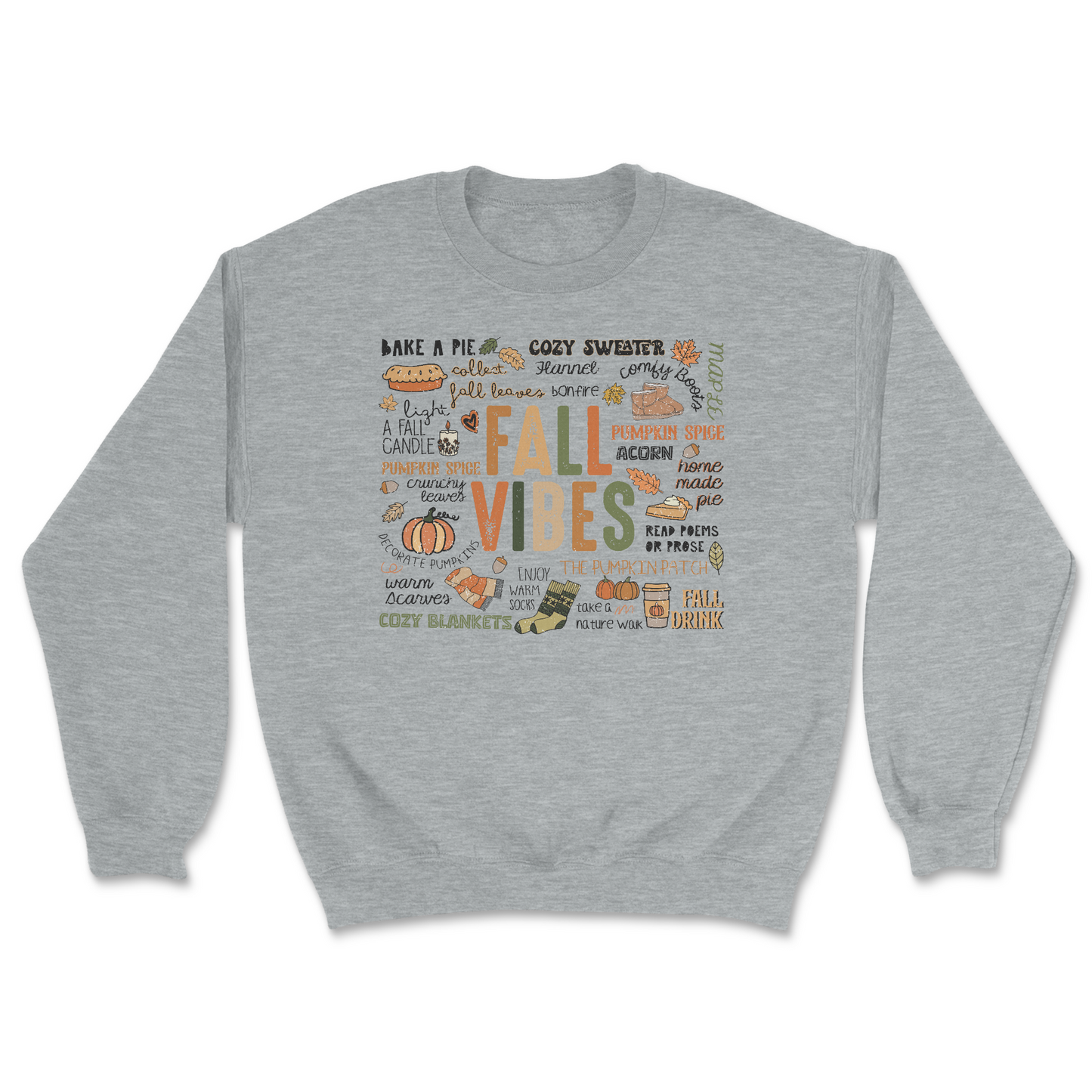 Fall Vibe Words Shirt or Sweat Shirt