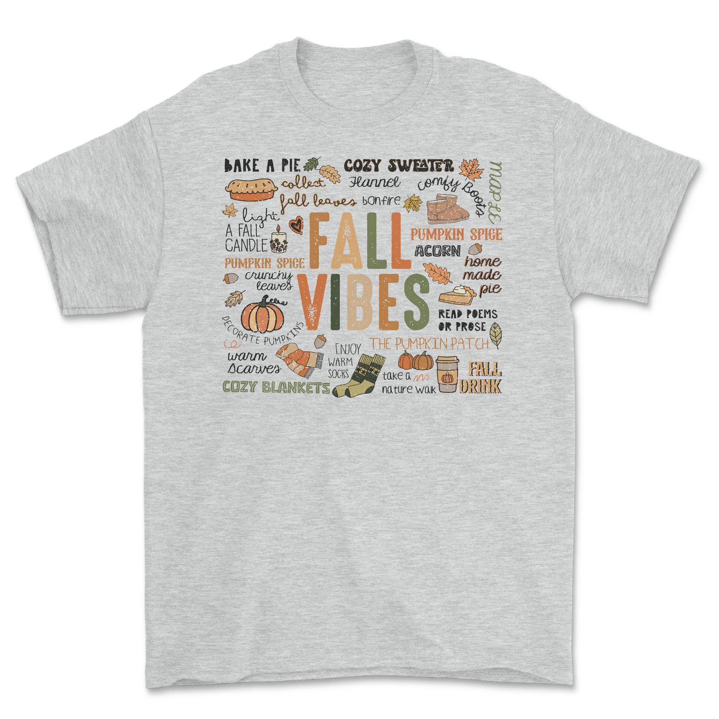 Fall Vibe Words Shirt or Sweat Shirt