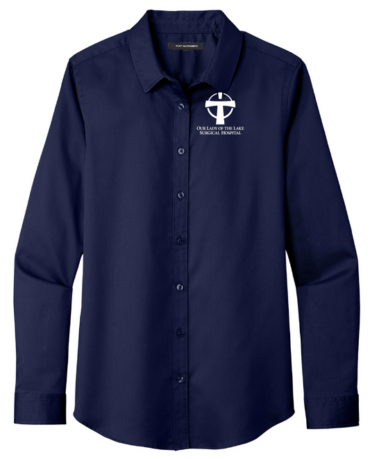 Ladies Button Down Long Sleeve SuperPro React Our Lady of the Lake (RDGLW808OLL)