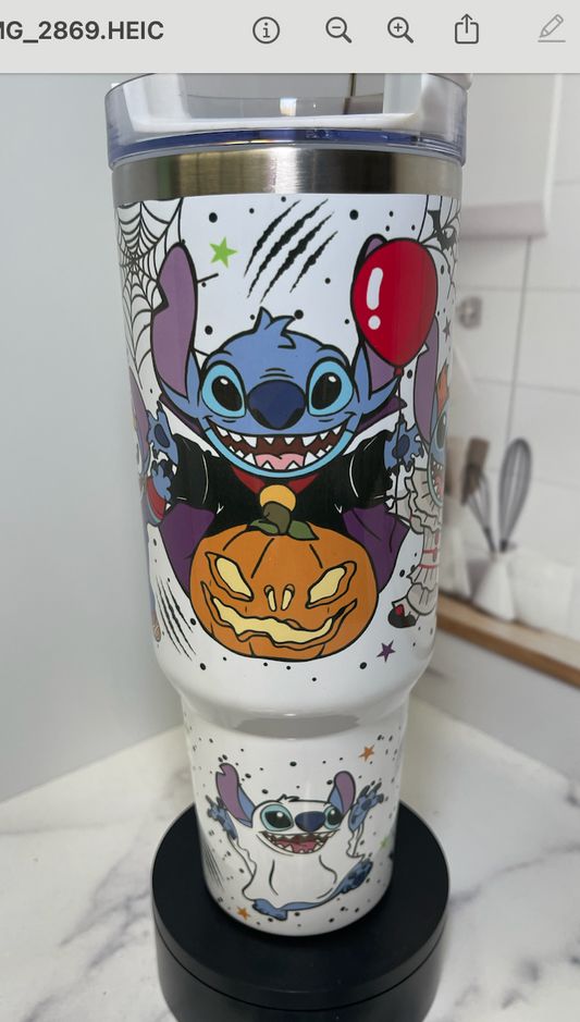 Stitch Horror Movies Tumbler 40oz