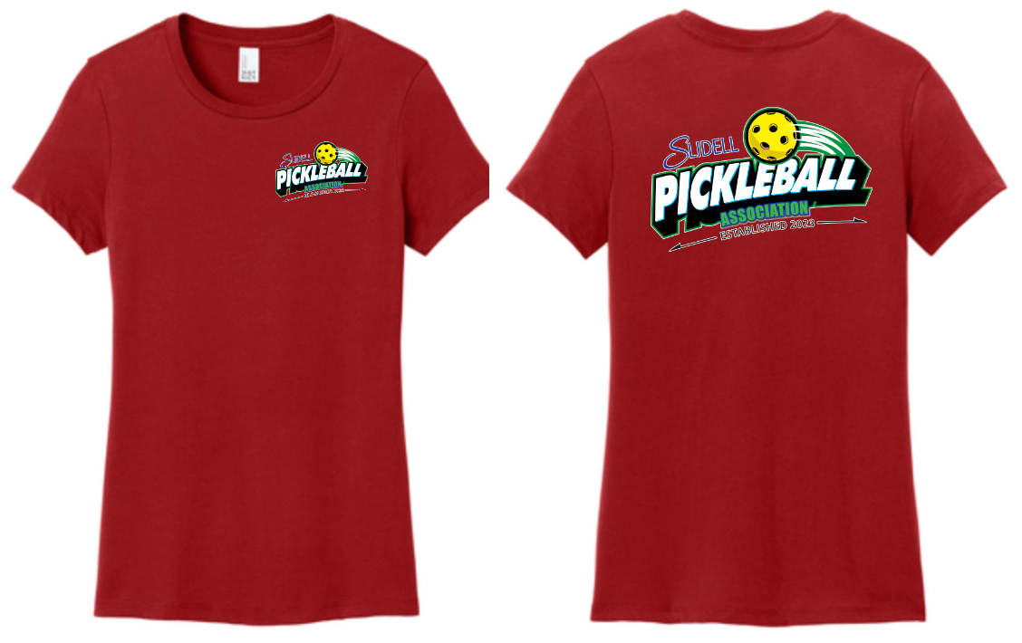 Pickleball Slidell Association Ladies Fit T-Shirt (100% Cotton)