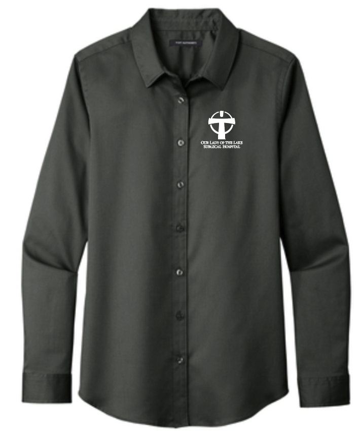 Ladies Button Down Long Sleeve SuperPro React Our Lady of the Lake (RDGLW808OLL)