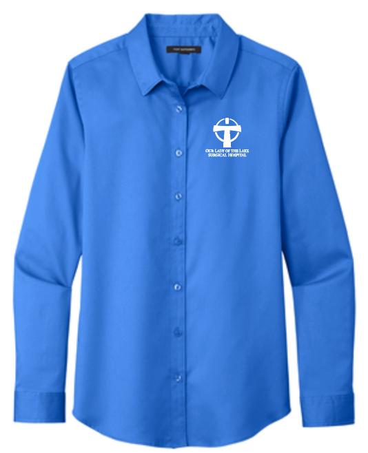 Ladies Button Down Long Sleeve SuperPro React Our Lady of the Lake (RDGLW808OLL)